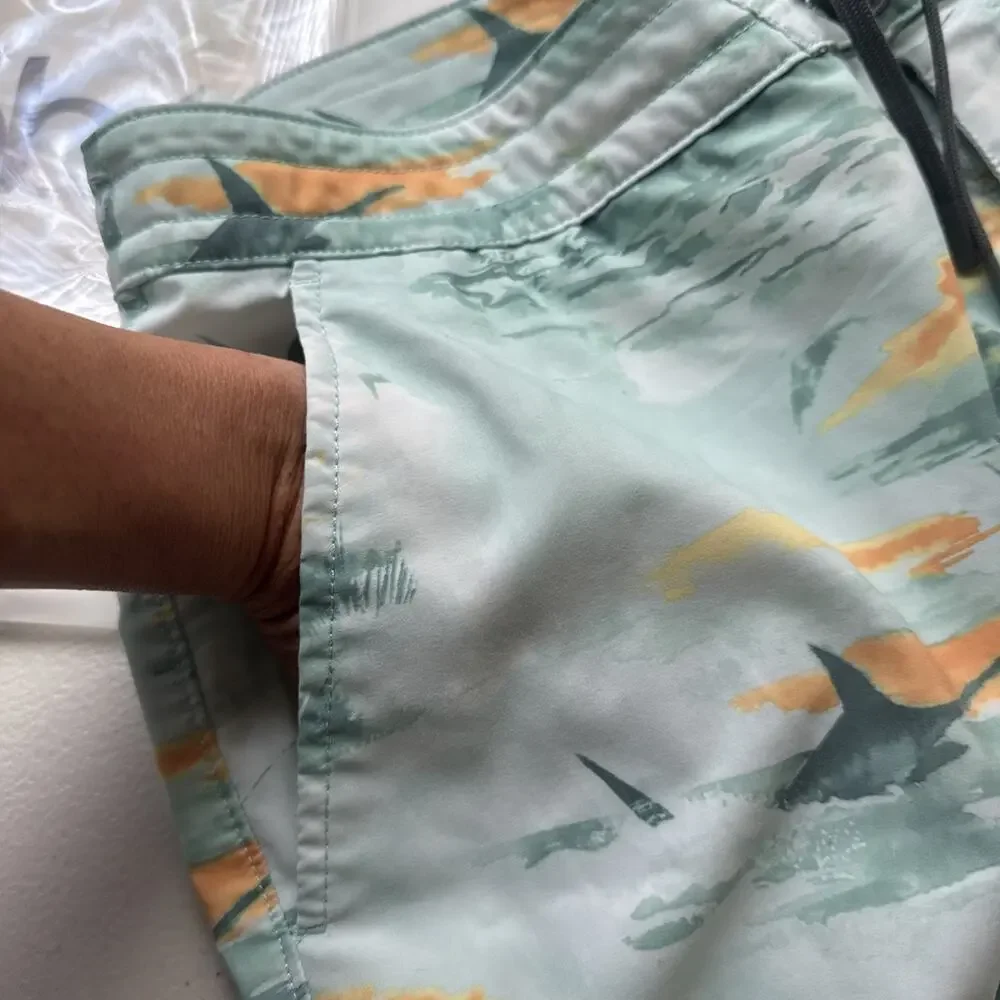 AFTCO Swim Trunks Board Shorts Marlin Dorado Fish Beach Pockets Mens Size 40